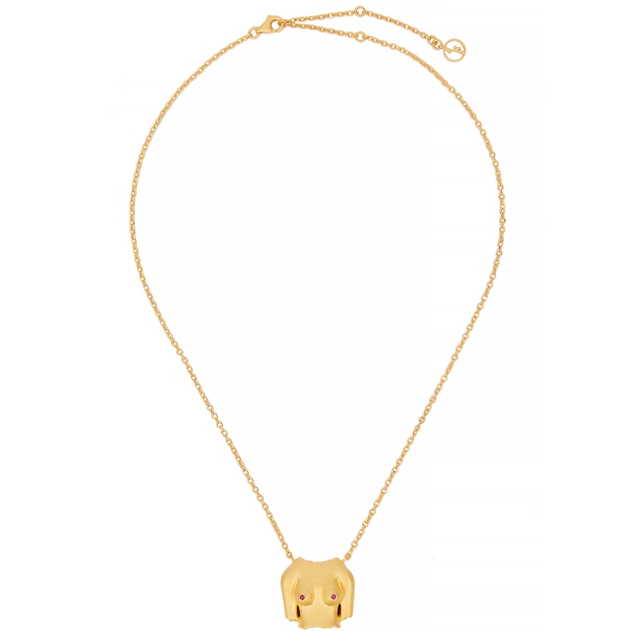 Anissa Kermiche Rubies Boobies 18kt Gold-plated Necklace