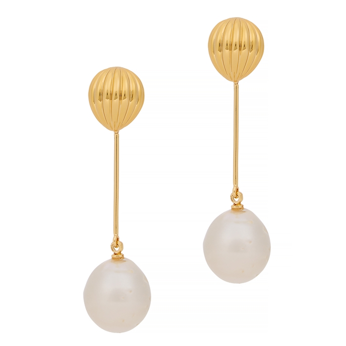 Anissa Kermiche Soeurs Gold-plated Drop Earrings In Pearl