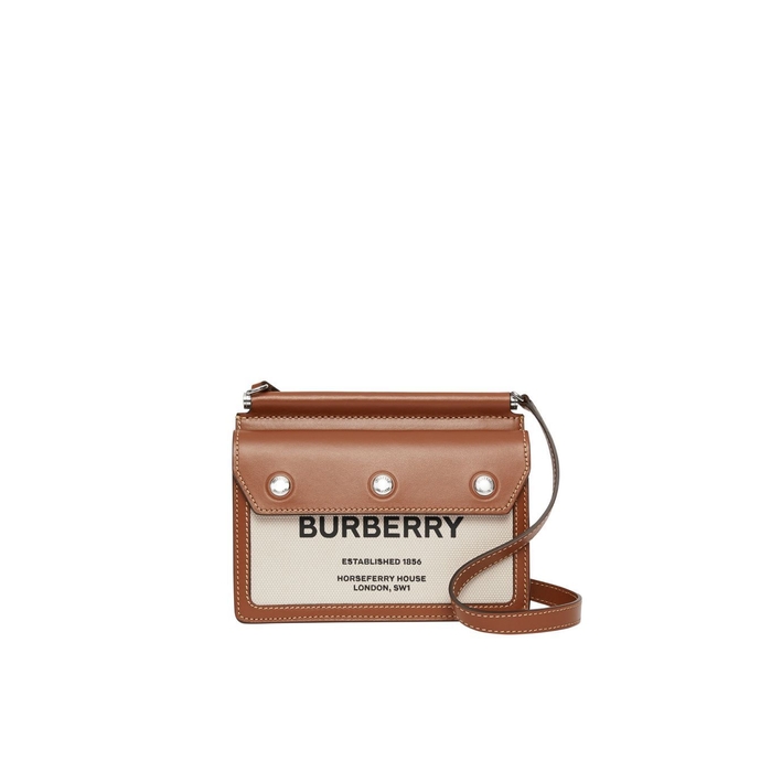 BURBERRY MINI HORSEFERRY PRINT TITLE BAG WITH POCKET DETAIL,3132256
