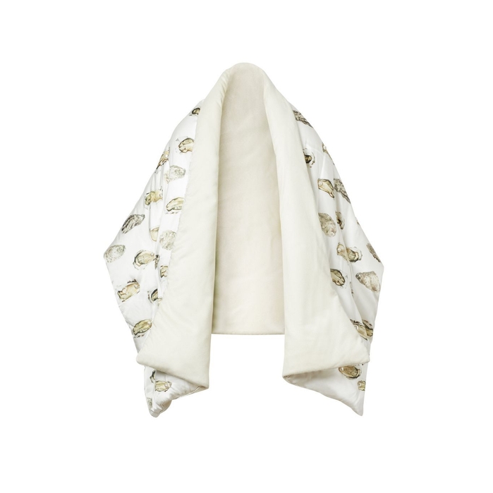 Burberry Oyster Print Puffer Scarf In Natural White