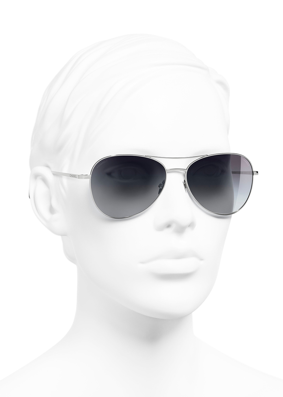 Chanel  Pilot Sunglasses  Black Green Mirror  Chanel Eyewear  Avvenice