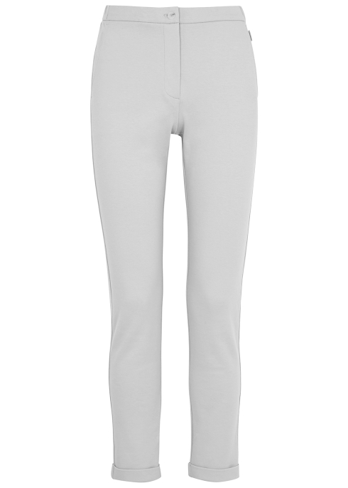 Max Mara Falasco Grey Slim-leg Jersey Trousers