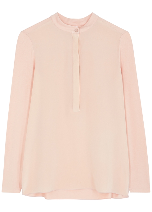 Max Mara Nilly Pink Silk And Jersey Blouse In Nude