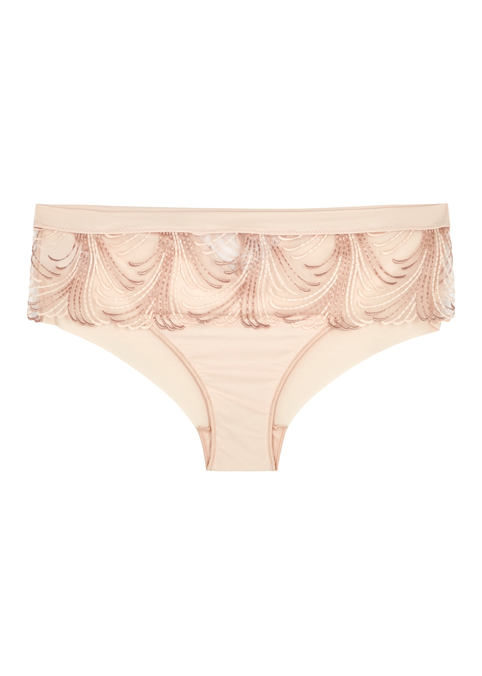 Nuance blush embroidered briefs