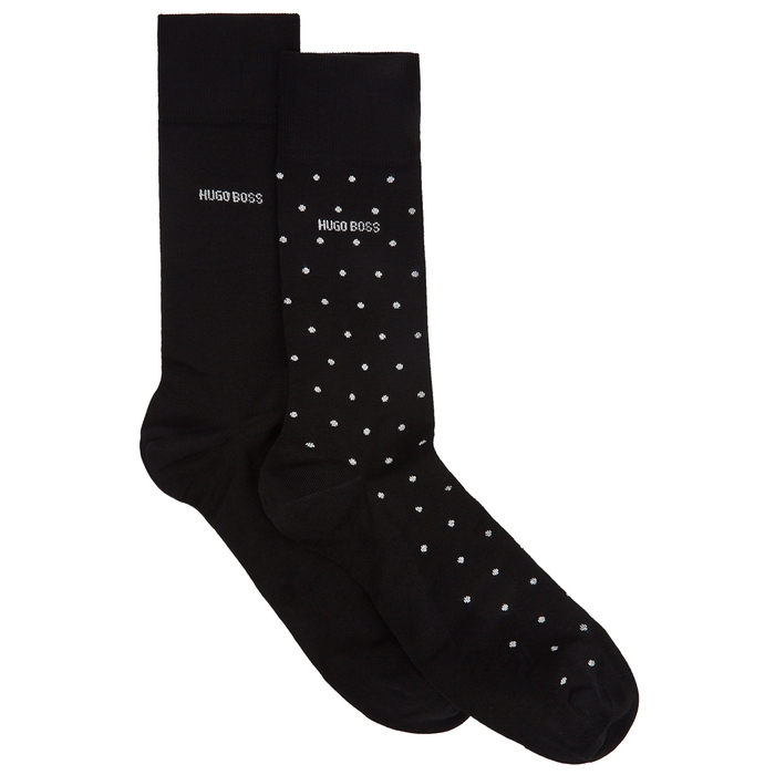 Hugo Boss Black Logo-intarsia Socks - Set Of Two