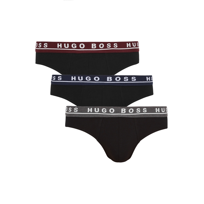 HUGO BOSS BLACK STRETCH-COTTON BRIEFS - SET OF THREE,3135961