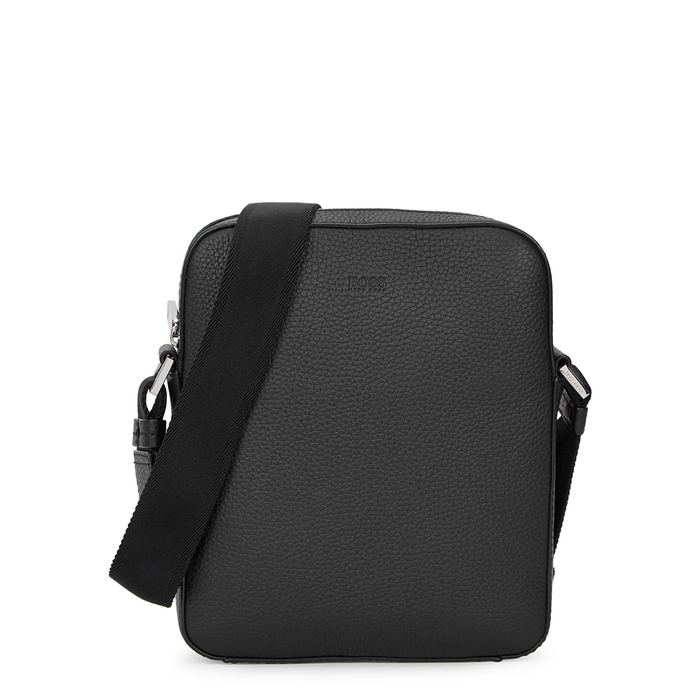 Hugo Boss Crosstown Black Leather Cross-body Bag | ModeSens