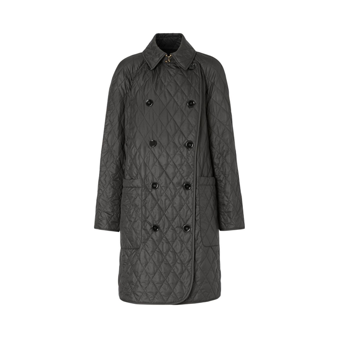 BURBERRY DIAMOND QUILTED DOUBLE-BREASTED COAT,3196117