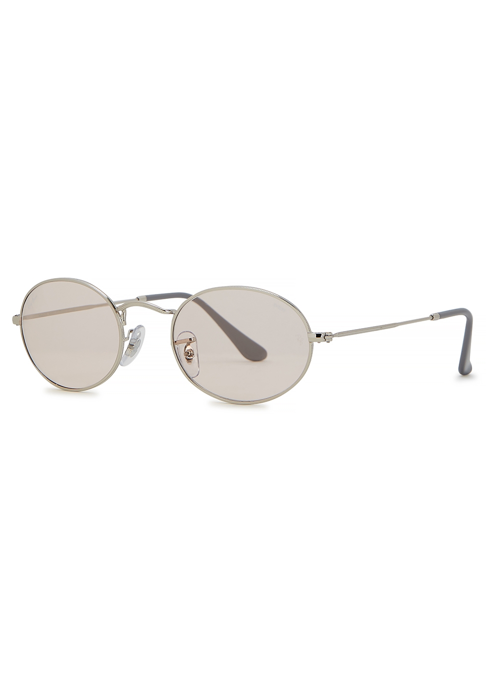 ray ban oval silver