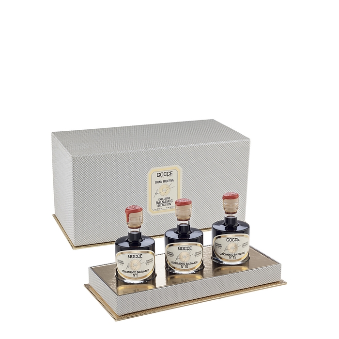 Gocce Gran Reserva Exclusive Balsamic Condiments Trio Gift Box 3 X 100ml