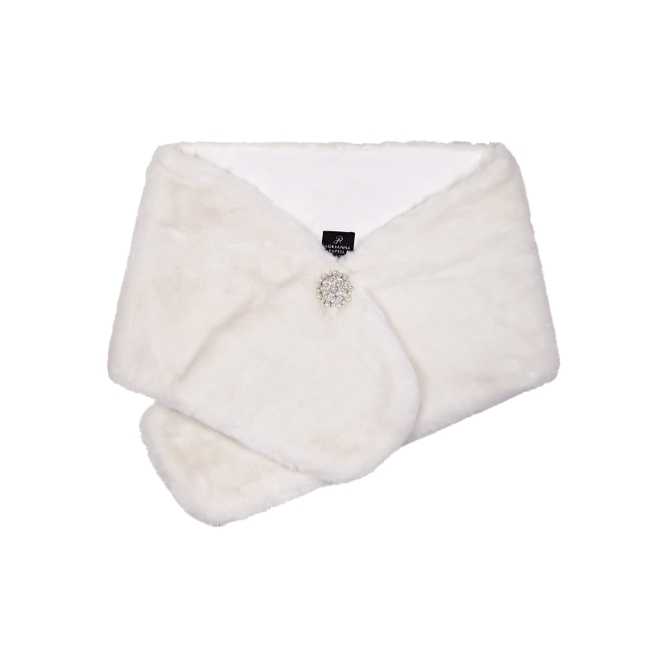 Adrianna Papell Faux Fur Stole In Neutrals