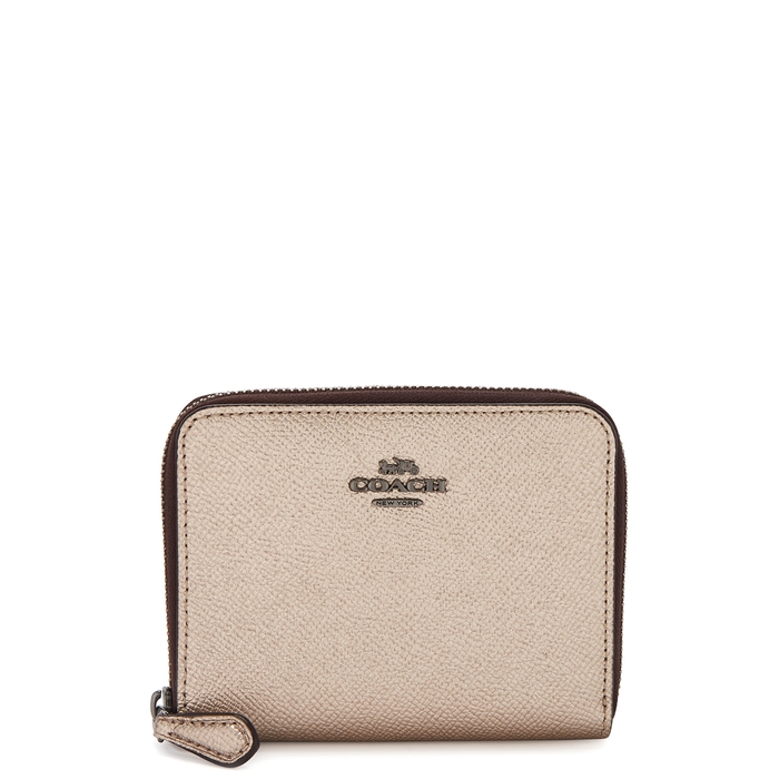 COACH GOLD GRAINED LEATHER WALLET,3675724
