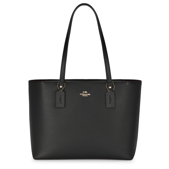 COACH CENTRAL BLACK GRAINED LEATHER TOTE,3643635