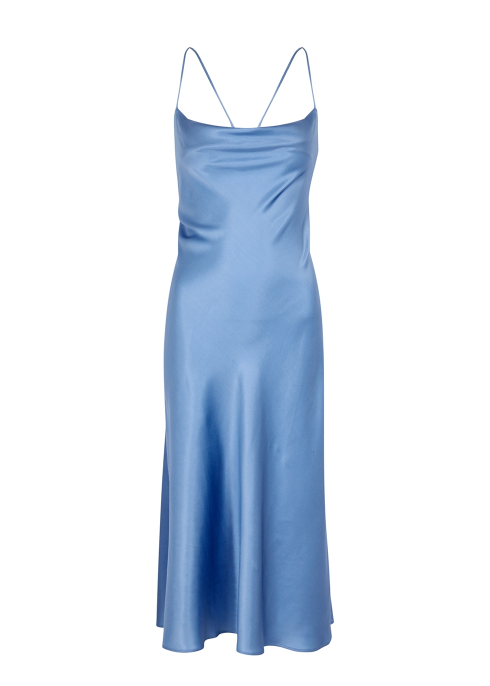 Villao Blue lace-up stretch-silk midi dress - Harvey Nichols