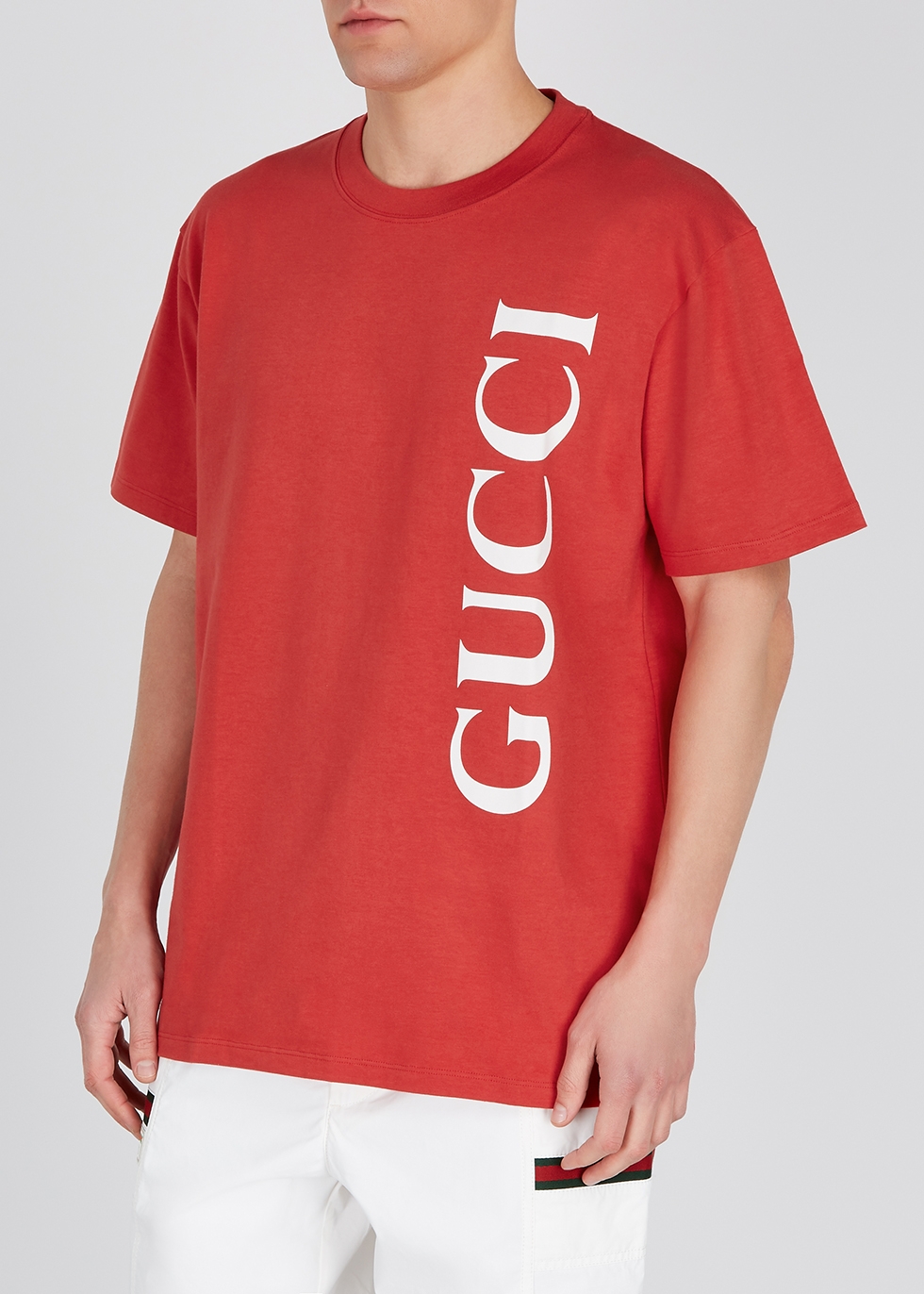 Gucci Red logo cotton T-shirt - Harvey 