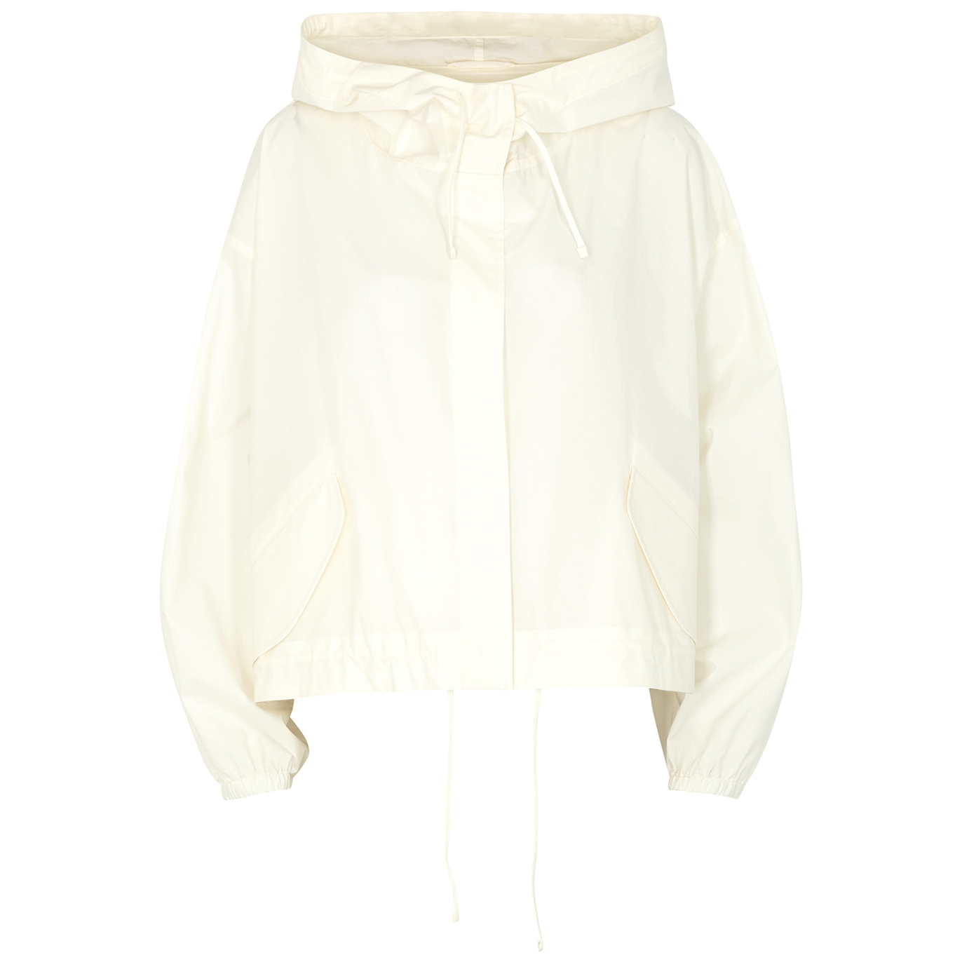 Jil Sander Off-white Logo-print Cotton Poplin Jacket - Ivory - 6
