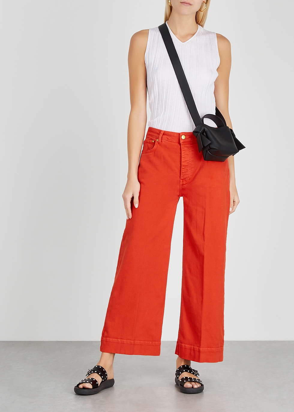 Red cropped wide-leg jeans - Victoria, Victoria Beckham