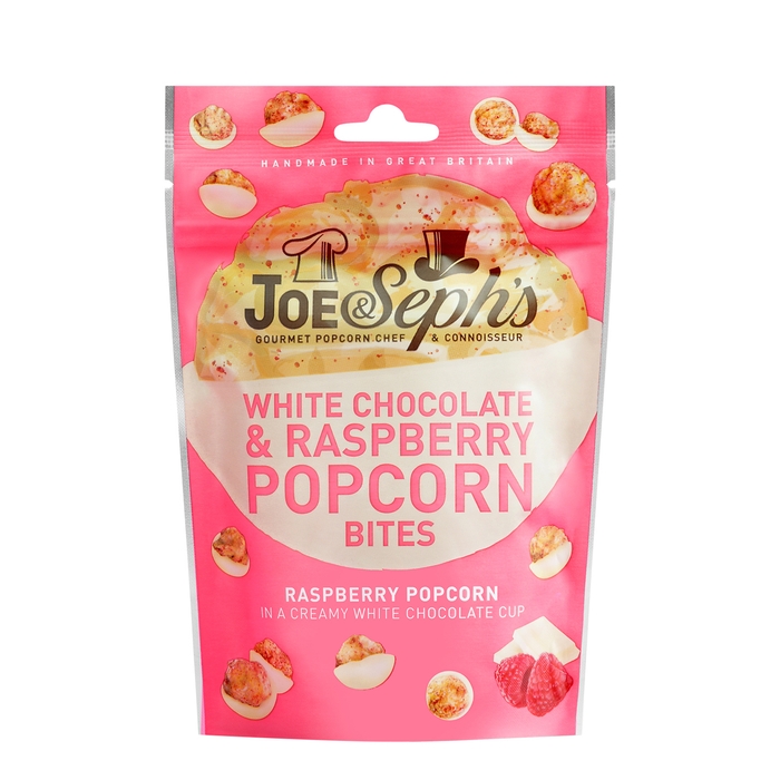 Joe & Seph's White Chocolate & Raspberry Popcorn Bites 63g