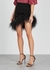 Vivien black feather-trimmed mini skirt - 16 Arlington