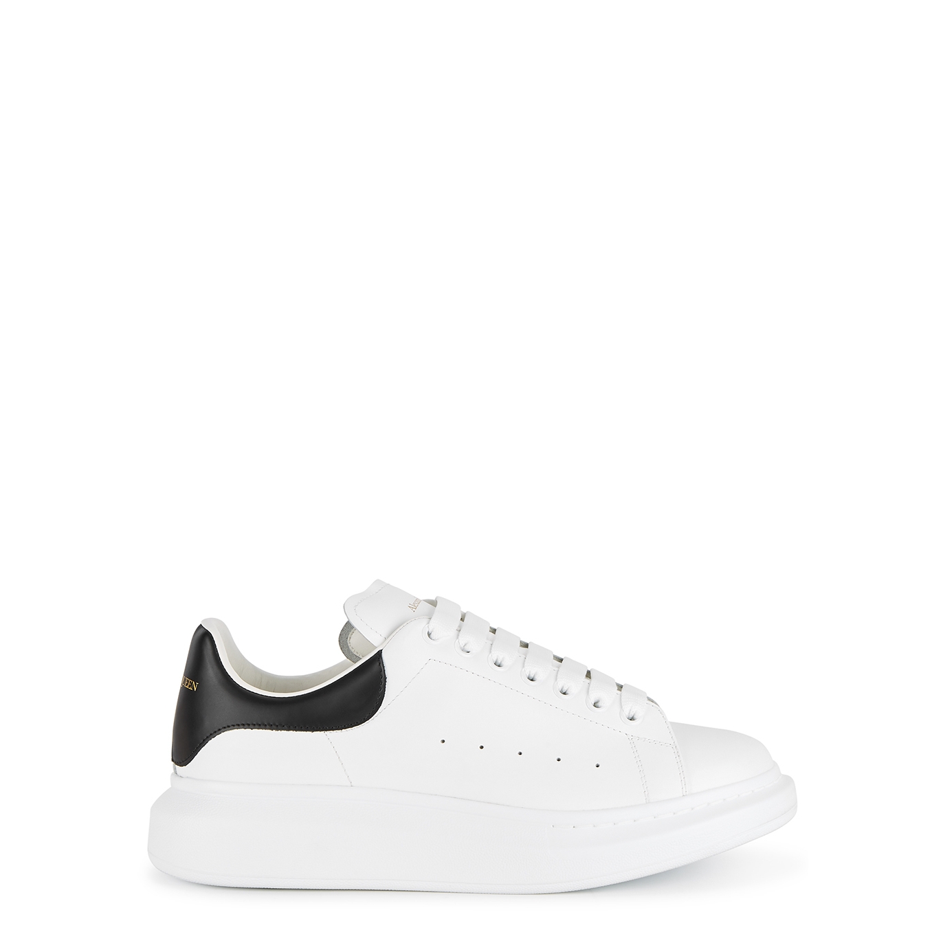 Alexander McQueen Oversized White Leather Sneakers - White And Black - 6.5