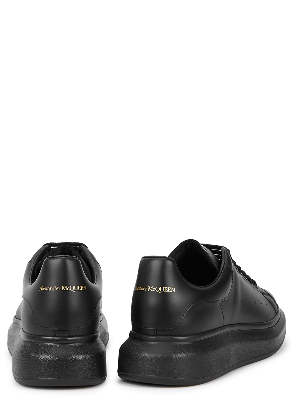 alexander mcqueen larry black leather sneakers