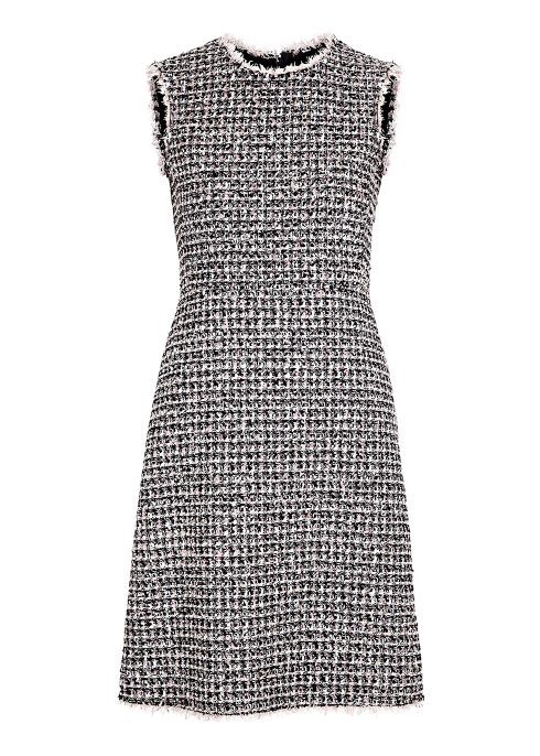 Giambattista Valli Monochrome Bouclé-tweed Mini Dress In Black