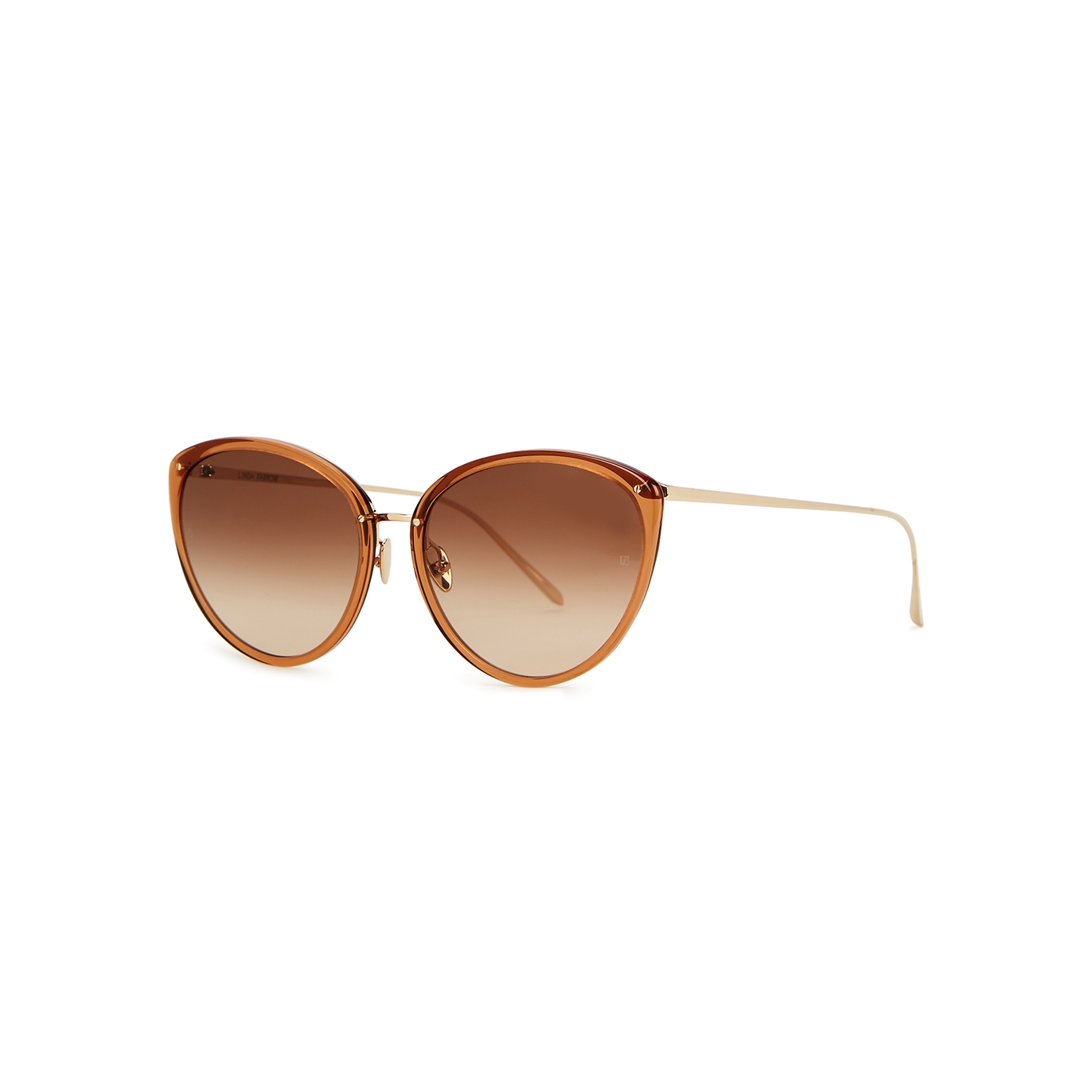 Linda Farrow Luxe Angelica 22kt Gold-plated Cat-eye Sunglasses
