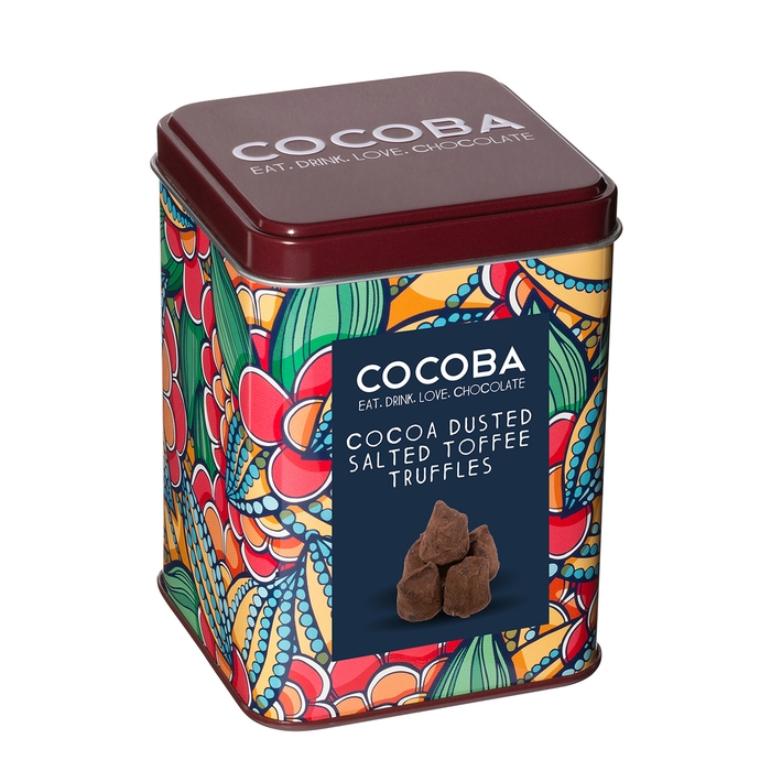 Cocoba Cocoa Dusted Salted Toffee Truffles Tin 200g