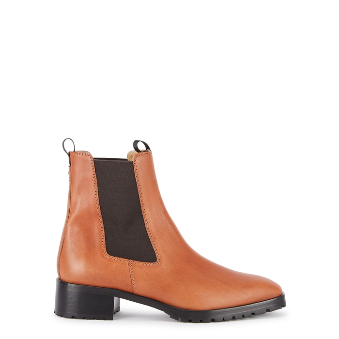 AEYDE AEYDE KARLO 40 BROWN LEATHER CHELSEA BOOTS,3222163