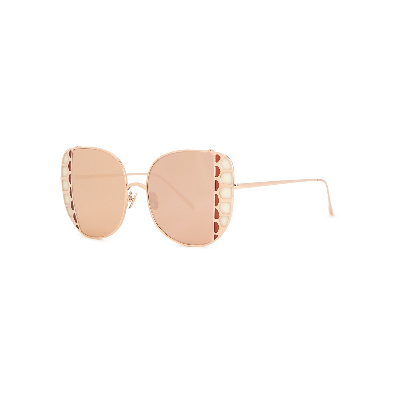 Linda Farrow Luxe Amelia Mirrored Oversized Sunglasses