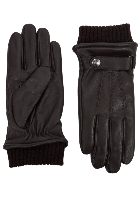 DENTS Henley brown touchscreen leather gloves