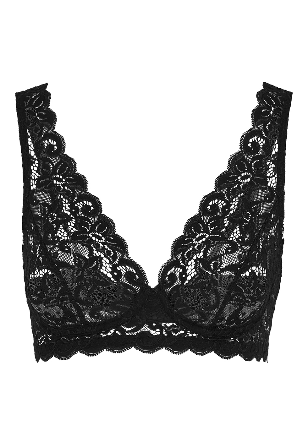 Hanro Moments black lace soft-cup bra - Harvey Nichols