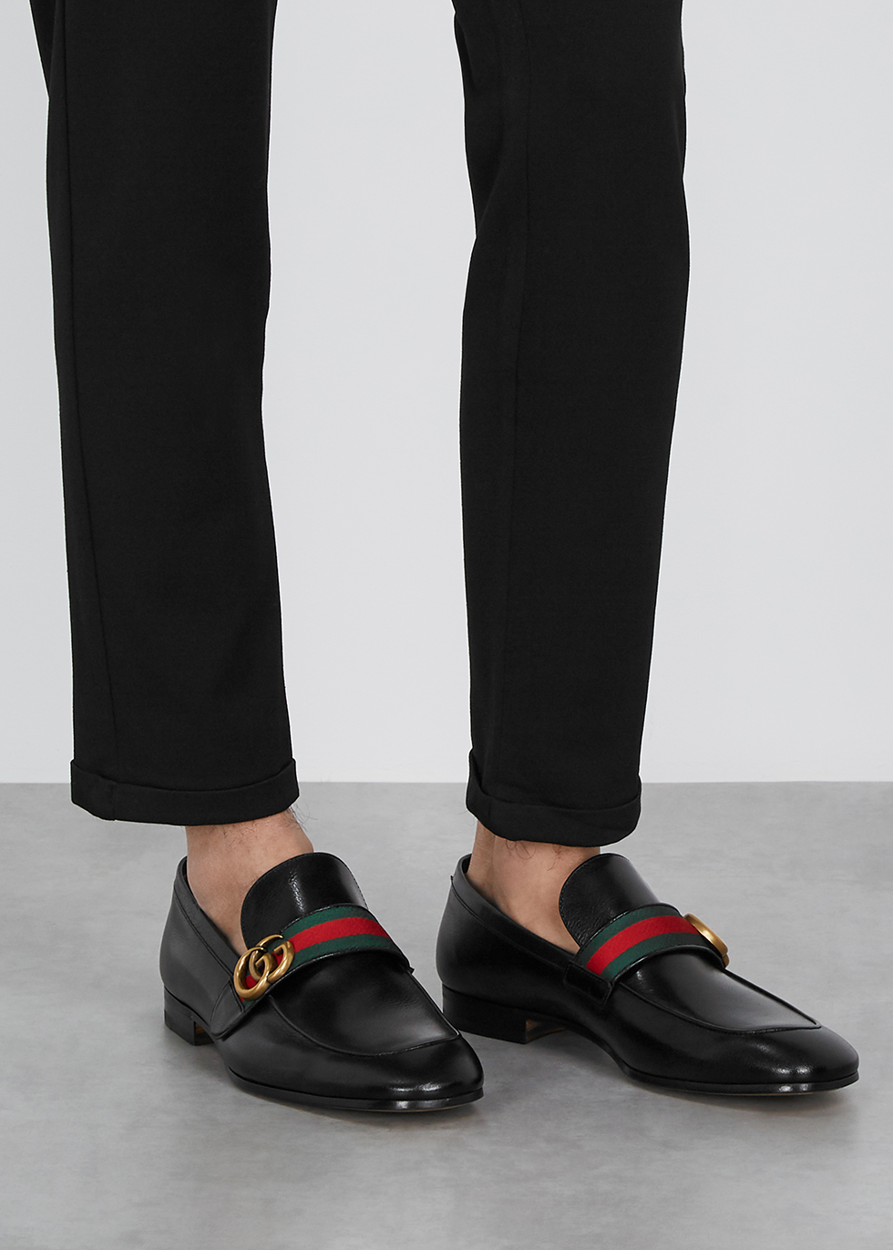 black gucci loafers