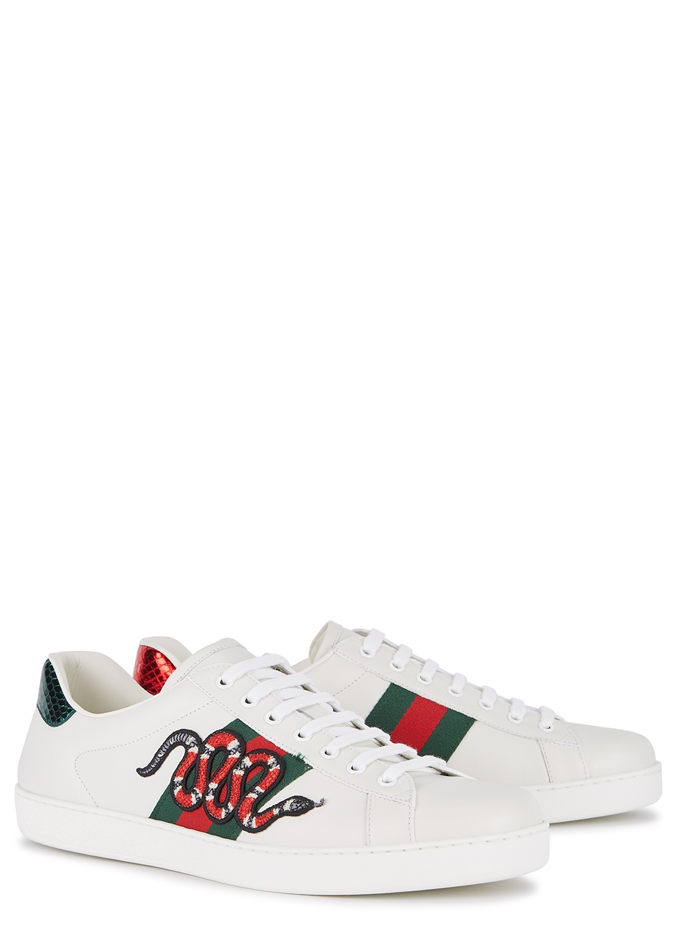 gucci ace snake embroidered