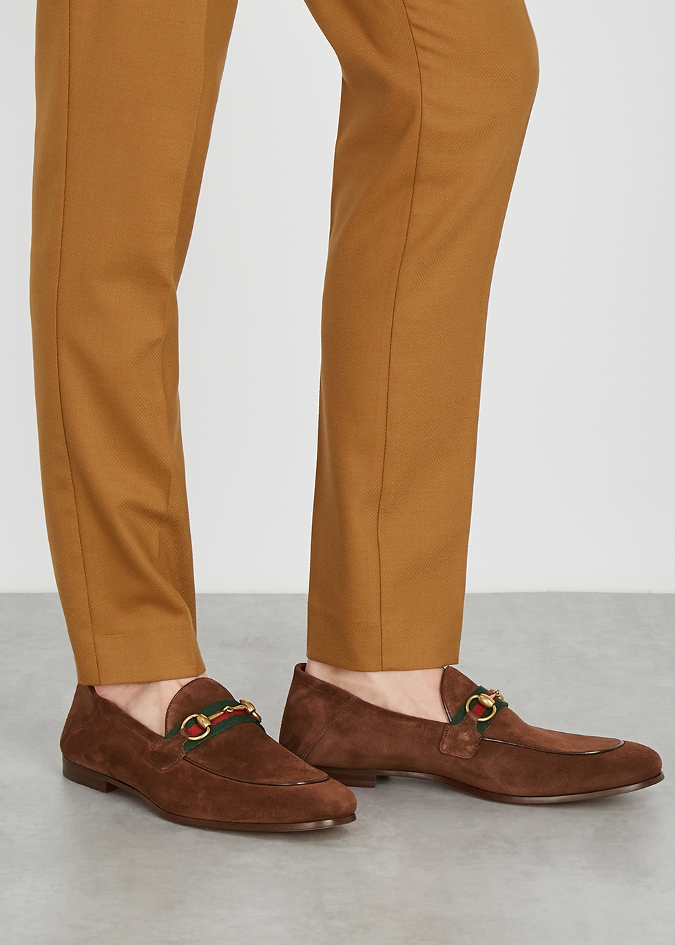 Gucci Brixton brown suede loafers 