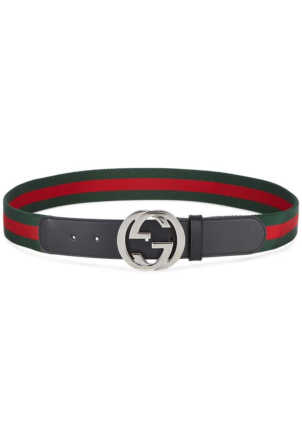 Gucci Signature-striped webbing belt 