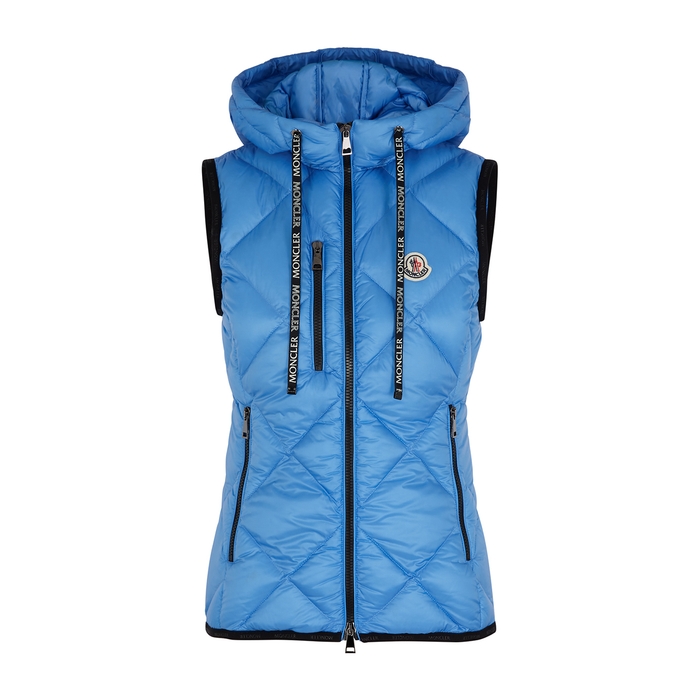 MONCLER SUCREX BLUE QUILTED SHELL GILET,3225124
