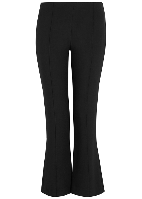 THE ROW BECA BLACK KICK-FLARE STRETCH-KNIT TROUSERS,3787249