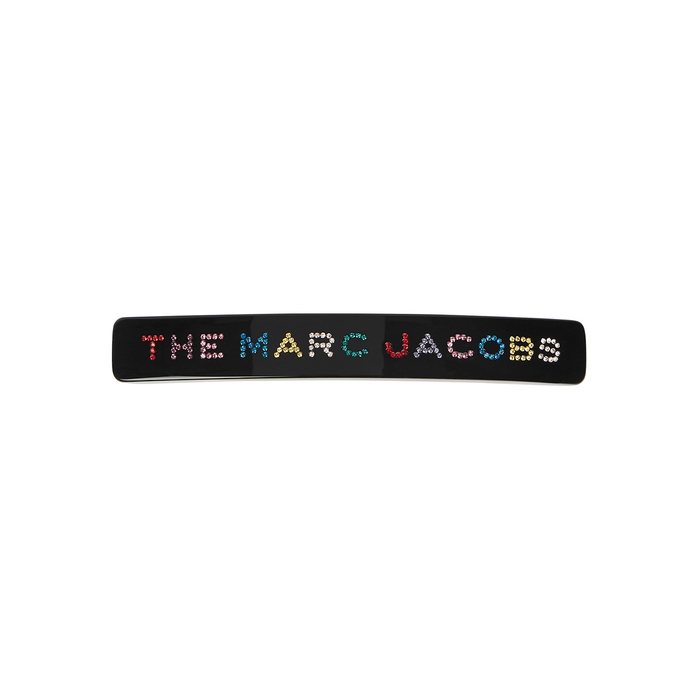 MARC JACOBS CRYSTAL-EMBELLISHED BLACK HAIR CLIP,3228705