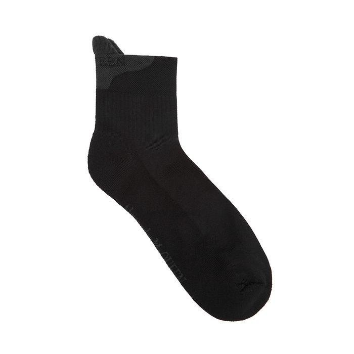 Alexander Mcqueen Black Logo Cotton-blend Socks