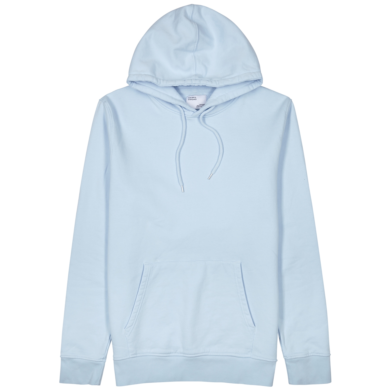Colorful Standard Light Blue Hooded Cotton Sweatshirt