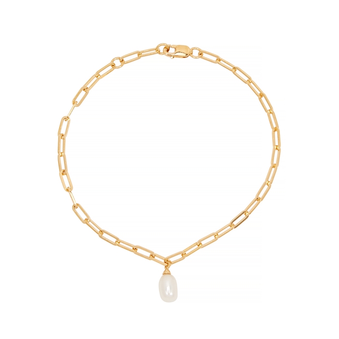 Otiumberg Love Link Gold Vermeil Chain Bracelet In Pearl