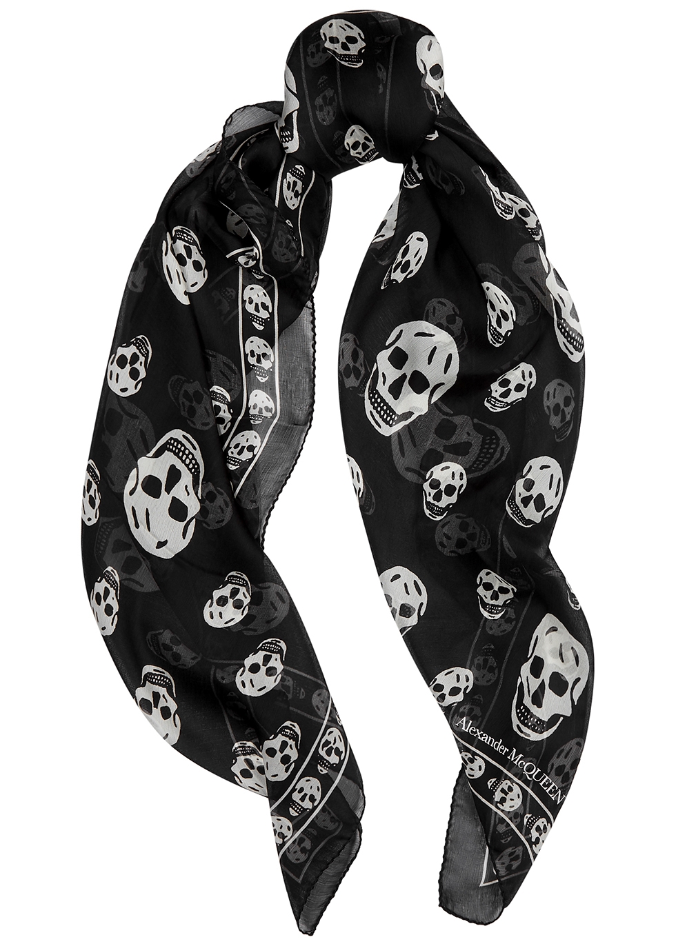 silk skull scarf