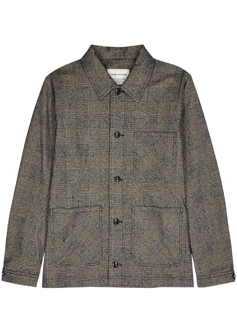 A Kind Of Guise Ashanti Checked Cotton-blend Jacket In Navy