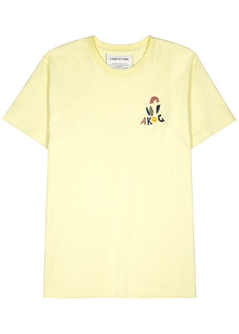 A Kind Of Guise Yellow Embroidered Cotton T-shirt