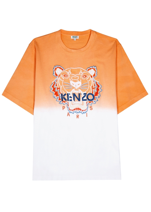 KENZO DIP-DYED EMBROIDERED COTTON T-SHIRT,3165720