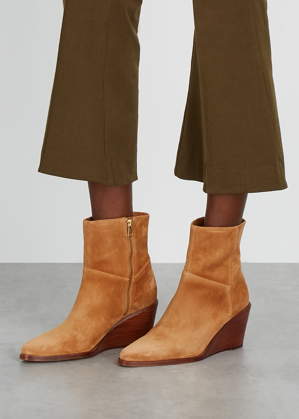 brown suede ankle boots