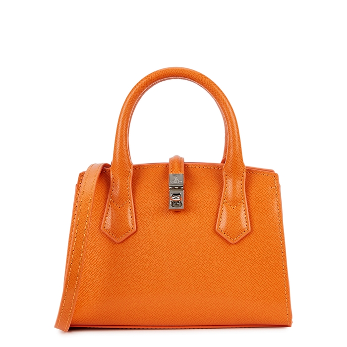 Vivienne Westwood Sofia Small Orange Leather Top Handle Bag | ModeSens