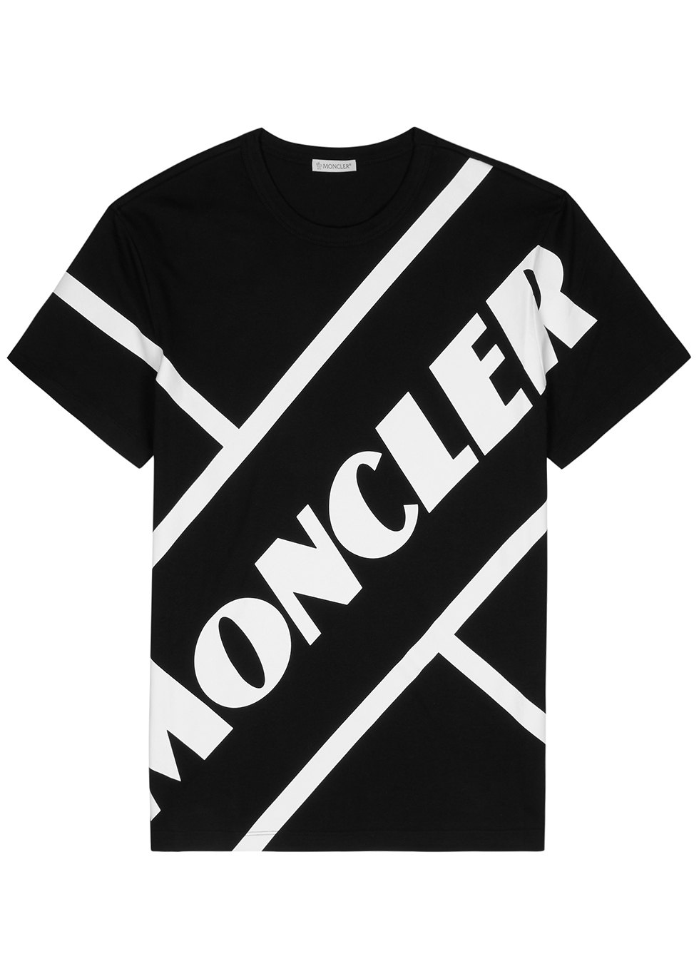 Moncler Black logo-print cotton T-shirt - Harvey Nichols