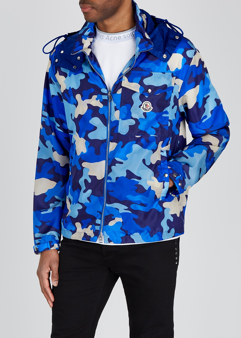 Moncler Vidourle blue camouflage shell 